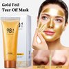 Omaky Gold Foil Peel-Off Mask, Peel-Off Anti-Wrinkle Face Mask, 98.4% Beilingmei Gold Face Mask, 24k Gold Face Mask, Gold Foil Tear-Off Mask for Skin Moisturizing and Deeply Cleans (2PCS)
