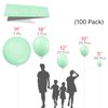 PartyWoo Mint Green Balloons, 100 pcs Mint Balloons Different Sizes Pack of 36 Inch 18 Inch 12 Inch 10 Inch 5 Inch Mint Balloons for Balloon Garland or Balloon Arch as Party Decorations, Green-Q06