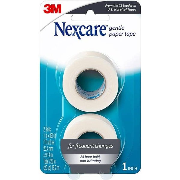 Nexcare Gentle Paper Tape 1 Inch X 10 Yards - 2 ct, Pack of 4