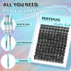 Mayhug Lash Extension Kit 120Pcs Lash Clusters Kit Wispy Eyelash Extensions 8-18MM Individual Lashes Extensions with Bond and Seal Lash Glue and Eyelash Extension Tweezers DIY at Home