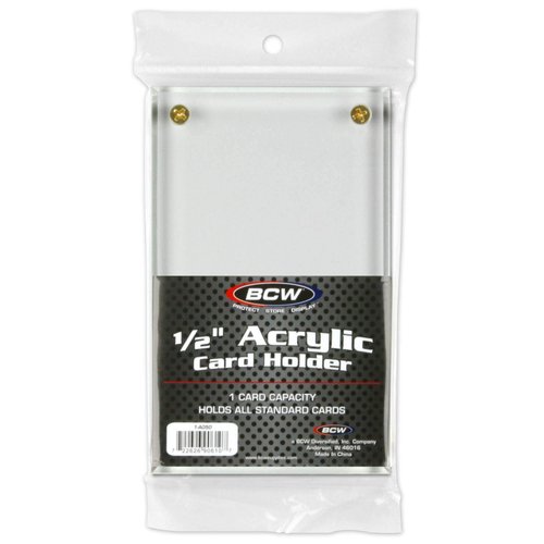 BCW 1/2 Inch Acrylic Card Holder, 1 Count | Crystal Clear UV Protection with Beveled Edges | Trading Card Display Case for TCG, Baseball, Pokemon, and More