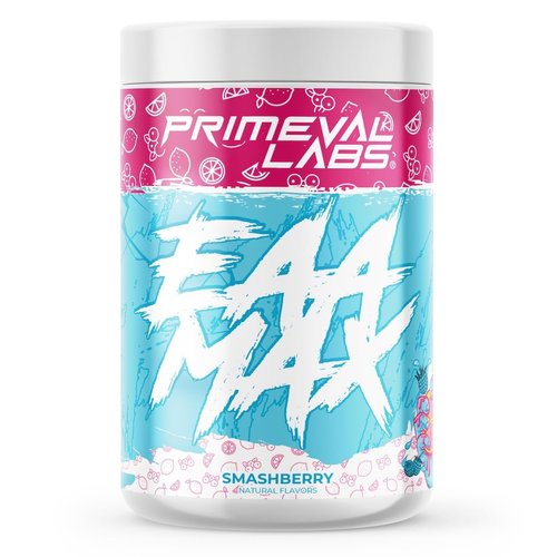 Primeval Labs EAA Max | BCAA Powder & Amino Acids Supplement | Pre or Post Workout Muscle Recovery | Supports Hydration, Performance & Electrolytes | 30 Servings | Smashberry
