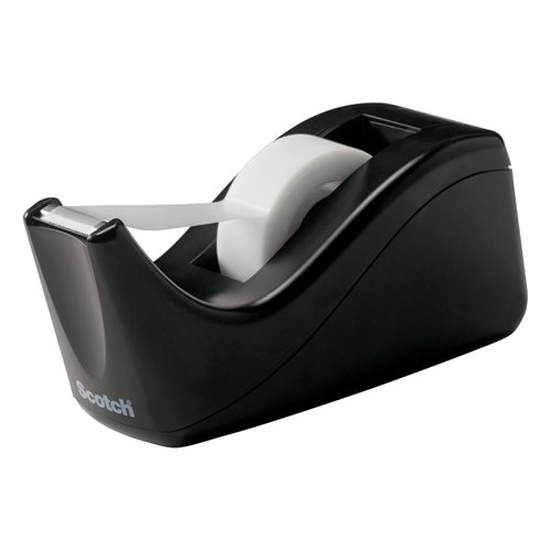 Scotch Desktop Tape Dispenser, Black Two-Tone, 1 Dispenser/Pack (C60-BK)