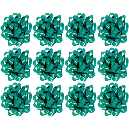 The Gift Wrap Company Decorative Confetti Gift Bows, Medium, Green, pack of 12