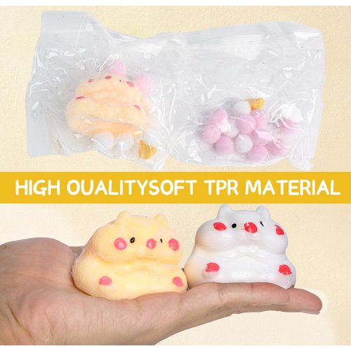 4 Pack Squishy Hamster Squishy Squeeze Toys, Cute Soft Cat Squishy Toys, Party Favors Fidget Toys Squishy Suitable Adults Kids, Stress Relief Kawaii Squishies Mochi Sensory Toys