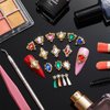 35 Pieces 3D Luxury Nail Art Nail Gems Nail Crystals Gold Nail Diamonds Rhinestones Metal Alloy Glass Rhinestones Nail Charms with Storage Box for Nail Decor DIY Craft Jewelry Making (Novel Style)