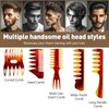 Styling Hair Comb Kit for Salon and Barber Use, 5-Pack Professional Texture Combs, Retro Hairdressing Accessories for Men, Double-Sided Gentleman's Hair Care Brushes