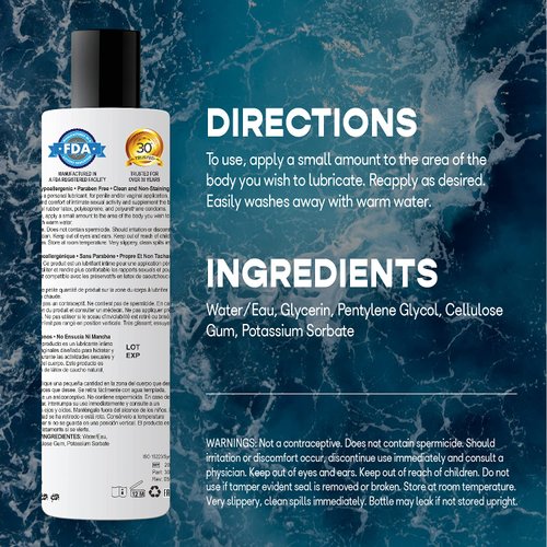 Wet Original Water Based Lube 9 Ounce Premium Personal Lubricant, Long Lasting Formula for Condom Safe Vegan Ph Balanced Hypoallergenic and Paraben Free Intimacy