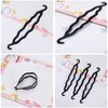 6PCS Black Plastic Double Hooks Hair Bun Maker Hair Holders Hair Twist Shaper Styling Tool DIY Hair Accessories for Women