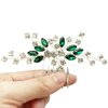 BETITETO Green Bridal Hair Comb Small Wedding White Emerald Crystal Silver Vine Hair Piece Accessories for Women Girls
