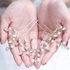 Evild Bridal Hair Pins Flower Bride Headpieces Pearls Hair Clips Crystal Wedding Hair Accessories for Brides and Bridesmaids(Pack of 3) (Silver)