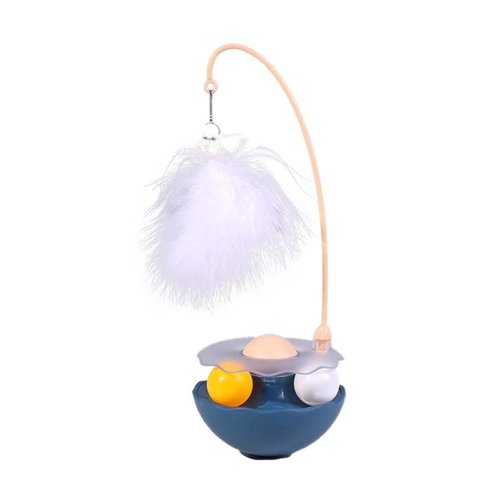 Rforest Cat Toy Cat Teaser Stick Tumbler Catnip Toy, blue