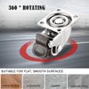Small Caster Wheels 1 Inch, Low Profile 360 Degree Swivel Casters Set of 4, Little Rubber Base Rolling Plate Caster Wheels for Small Furniture(2 with Brakes & 2 Without),No Noise