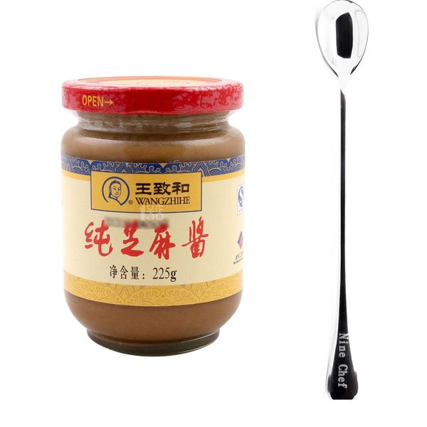 Wang Zhihe Pure Sesame Paste + Free one NineChef Spoon (1 Bottle)