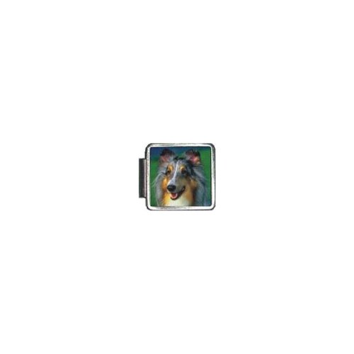 Clearly Charming Sheltie Italian Charm Bracelet Link