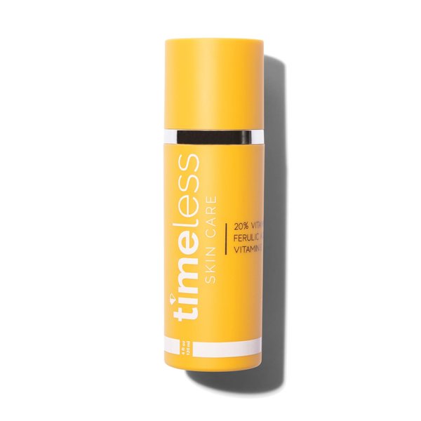 Timeless Skin Care Vitamin C Serum with Vitamin E & Ferulic Acid - 20% Vitamin C Brightening Serum - Face Serum for Oily & Dry Skin - Fragrance-Free Serum for Skin Care - 4 oz