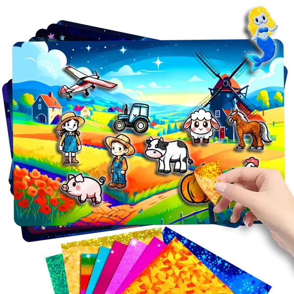 CVVDOOK 170 Foam Stickers Foil Art Fun Toys,Arts and Crafts Activity for Kids,12 Wonderful Themes: Princesses, Castles, Lighthouses, Sea, Sports, Sky,etc.Birthday or Christmas Gifts for Children