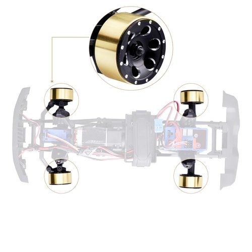 Hobbypark Brass Internal Beadlock Ring Clamp Ring Fit 1.0 Beadlock Wheels for TRX4M Axial SCX24 Upgrades Parts,with Lock Nuts Wheel Wrench