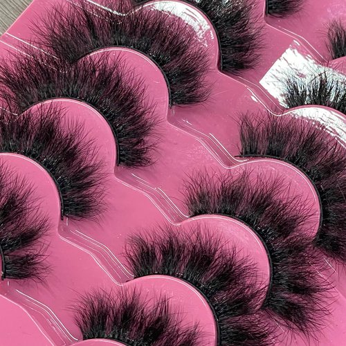 Mink Lashes Fluffy 8D False Eyelashes Wispy Eye Lashes Cat-Eye Long 18 MM Dramatic FANXITON 7 Pairs Pack Volume Thick Faux Mink Lashes Multipack
