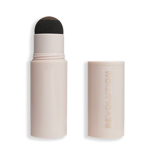 Revolution, Brow Powder Stamp & Stencil Kit, Brow Shaping Tool, Medium Brown, Includes Brow Stencils