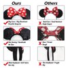 UNSPAZ Mouse Ears Headbands, 2 PCS Classic Mouse Ears for Women Girls, Red Bow Headbands for Cosplay Accessories Party Decorations (Red)