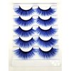 MISSLADY Colored Lashes 3D Faux Mink Blue False Eyelashes Blue Lashes Strips (FM-305, 14-20mm, Blue, 5 Pairs)
