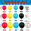 147 Pieces Theme Balloon Decorations Arch Garland Kit Include Blue Red Yellow Black Balloons with Confetti Balloons and Roll Tape for Kids Birthday Party Supplies