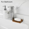 SUBEKYU Wooden Soap Dishes for Bathroom/Shower, Bar Soap Holder with Self Draining Tray, Natural Waterfall Drain Soap Saver, Teak (2P)