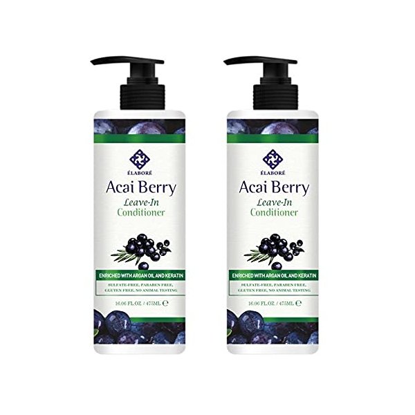 Elabore 2 Pack Acai Berry Leave-In Conditioner 16.06 fl.oz/ 475ml