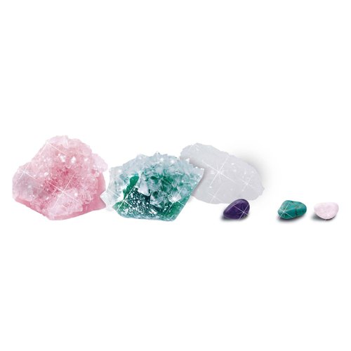 SES Creative: Explore Growing Crystals & Gemstones - DIY Science Kit, Create 3 Giant Alum Crystals from Stones, STEM Activity Craft Set, Kids Ages 8+