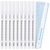 8 Pieces Microblading Marker Pen with Paper Ruler Skin Marker Eyebrow Permanent Makeup Position Mark Tools Markers Pen for Eyebrow Lips Skin