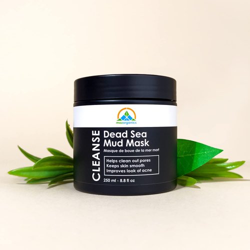 My Organic Zone Dead Sea Mud Mask for Face and Body - Best Facial Cleansing Clay for Blackheads, Whiteheads, Acne and Clogged Pores | Hydrates Skin & Improves Oily Skin (250g./8.8oz.) (+Brush)
