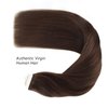 Lovrio 14" 20 Pcs 50g Tape in Hair Extensions Color Dark Brown Invisible Human Hair Silky Straight Tape ins #2