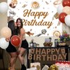 Coffee Birthday Decorations, Coffee Party Supplies with Balloons Banner Cake Topper Cupcake Toppers Backdrop, Coffee Bar Theme Happy Birthday Celebration Party Decors
