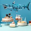 Shark Birthday Party Banner Shark Happy Birthday Banner Shark Theme Party Decorations Ocean Under The Sea Party Hanging Wall Decor for Kids Boys Birthday Party