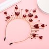 Valentines Day Heart Headband for Women Girls Red Hearts Crown Tiara Hairband Headpiece Cupid Costume Festival Carnival Holiday Party Favors