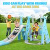 Toddlers Slide and Swing Set 4 in 1 Kids Freestanding Climber Slide Playset for Boys Girls with Basketball Hoop Extra Long Slide Easy Set Up Baby Playset