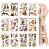 Western Cowboy Temporary Tattoos,10 Sheets Wild West Cowboy&Cowgirl Cactus Horse Cow Waterproof Fake Tattoo Stickers for Kids Boys Girls Birthday Gifts Party Favor Supplies