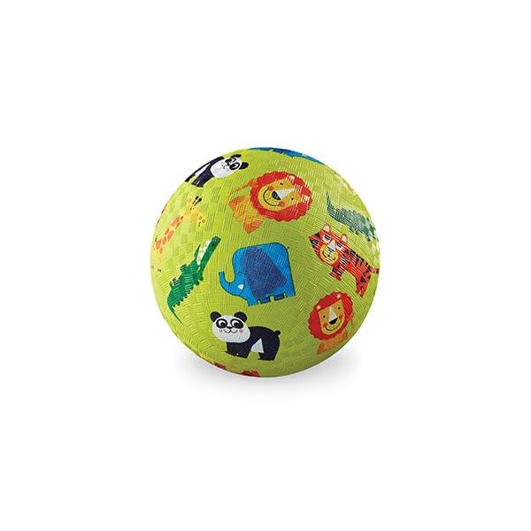 Crocodile Creek Playground Ball - Durable Rubber Ball for Kids Ages 3 and Up - Bouncy Inflatable Ball for Kickball, Indoor Games, and Outdoor Sports - PVC-Free - Jungle - 5-inch Diameter