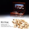 100PCS Small Mini Hinges, Metal Retro Accessory with Screw Tiny Hinges for Dollhouse Miniature Furniture Cabinet Closet Mini Dollhouse Furniture