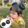 2PCS Synthetic Fiber Hair Bun with Alligator Clips Hair Extension Updo Donut Chignon Straight Synthetic Fake Ballet Messy Bun Short Ponytail Wig Hairpiece for Little Girls