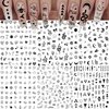 Bilizar 6 Sheets Self-Adhesive Snake Heart Moon Star Nail Art Sticker Decals, Abstract Lady Face Nail Stickers for Women DIY Manicure Decorations, Geometric Triangle Arrow Nail Decals Accessories Tip
