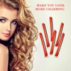 60 Pieces Short Hair Perm Rods Cold Wave Rods Plastic Perming Rods Hair Curling Rollers Curlers with Steel Pintail Comb Rat Tail Comb for Hairdressing Styling Supplies (0.2 Inch, Red)