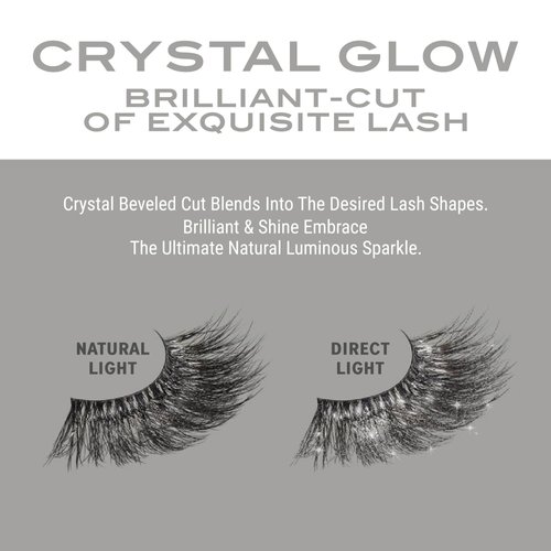 VLuxe Crystal Glow False Eyelashes, Natural Luster Faux Mink Fake Eye Lash with Special Cut, Luminous Shine & Subtle Sparkle for Stunning Natural Look (Trilliant)
