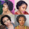 Short Curly Lace Wig Pixie Wigs For Black Women Human Hair 150% Density Pixie Cut Lace Front Wigs Human Hair 13x1 Short Curly Lace Front Wigs HD Glueless Pre Plucked Short Lace Front Pixie Cut Wig