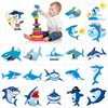 Shark Temporary Tattoos(100pcs),Konsait Shark Tattoo Body Stickers Costume Accessories for Ocean Sea Shark Themed Baby Shower Birthday Party Favor Supplies Decor for Boy Girls Kids Party Bag Filler