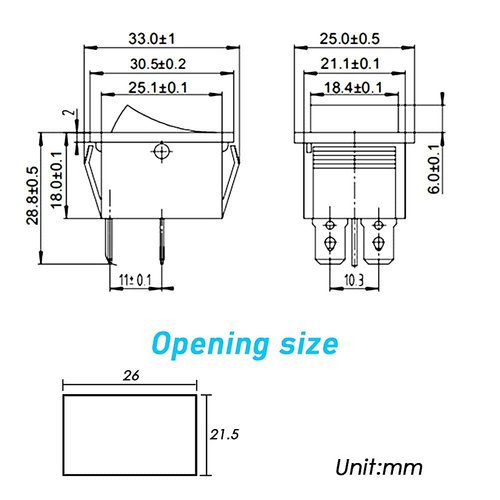 mxuteuk 3pcs AC110V/120V Rocker Switch DPST ON-Off 4 Pin Red Light Illuminated Snap-in Toggle Power Switch, AC 250V 6A 125V 10A, Use for Household Appliances MXU2-201NR