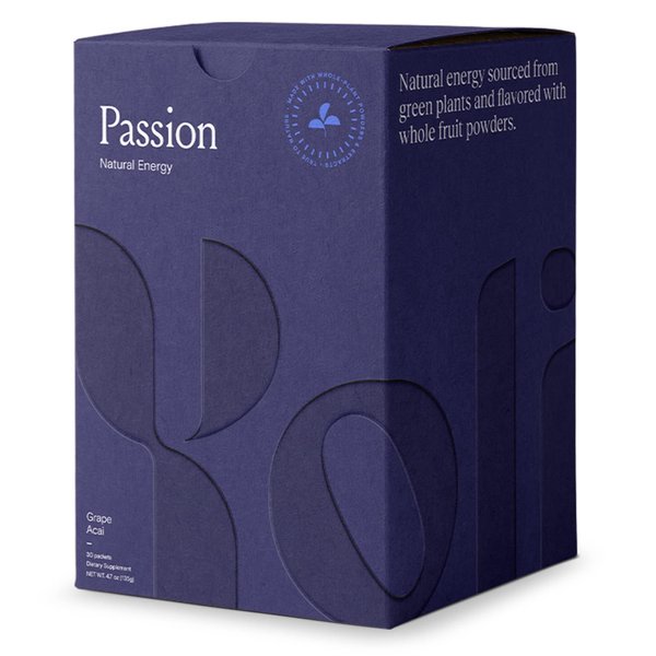 Yoli® Passion Energy Drink Powder Mix - Natural Energy Drink Mix for Endurance and Stamina, 30 Packets - Grape Acai Flavor