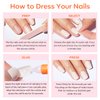 modelones Short Press on Nails, 32Pcs 16 Sizes Oval Fake Nails Kit Press Ons with Nail Glue, Adhesive Tabs, Nail File, Prep Pad, Manicure Stick, Milky White