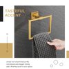 Hand Towel Holder Brushed Gold, Angle Simple SUS304 Stainless Steel Square Towel Ring, Bathroom Towel Hanger for Wall, 7.09-Inch